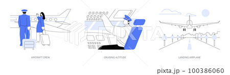Airway transportation abstract concept vector illustrations. 100386060