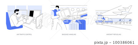 Aviation industry abstract concept vector illustrations. 100386061