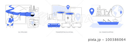 Oil transporting abstract concept vector illustrations. Oil transporting abstract concept vector illustrations. 100386064