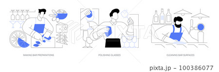 Bartending abstract concept vector illustrations. Bartending abstract concept vector illustrations. 100386077