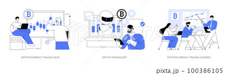 Digital tokens abstract concept vector illustrations. 100386105