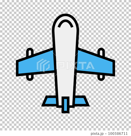 フラットデザインの飛行機アイコン。飛行中。ベクター。 100386711