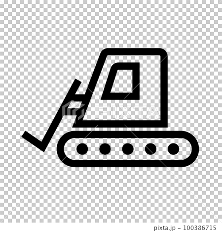 シンプルなブルドーザーのアイコン。建設機械。ベクター。 シンプルなブルドーザーのアイコン。建設機械。ベクター。 100386715
