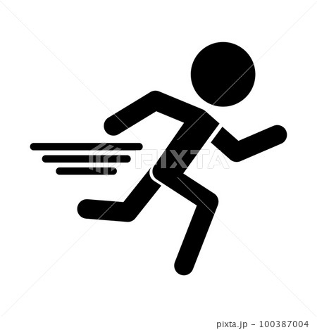 走っている人のシルエットアイコン。疾走。ベクター。 走っている人のシルエットアイコン。疾走。ベクター。 100387004