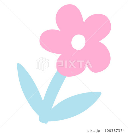 Hand drawn abstract plant. Vector illustration of minimalist colorful flower, naive art Hand drawn abstract plant. Vector illustration of minimalist colorful flower, naive art 100387374