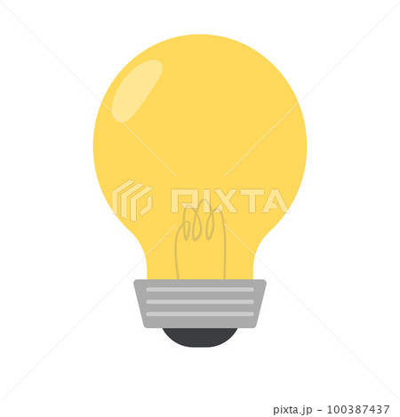 フィラメント付きの電球アイコン。アイデアやヒント。ベクター。 100387437