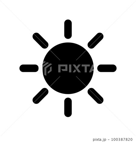 太陽のシルエットアイコン。晴れ。温暖。ベクター。 太陽のシルエットアイコン。晴れ。温暖。ベクター。 100387820