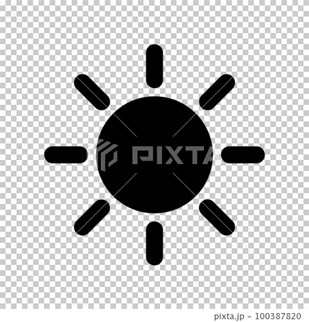 太陽のシルエットアイコン。晴れ。温暖。ベクター。 太陽のシルエットアイコン。晴れ。温暖。ベクター。 100387820