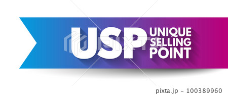 USP Unique Selling Proposition - essence of what makes your product or service better than competitors, acronym text concept background 100389960