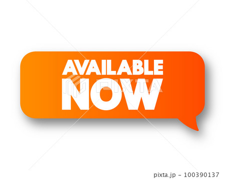 Available Now text message bubble, concept background 100390137