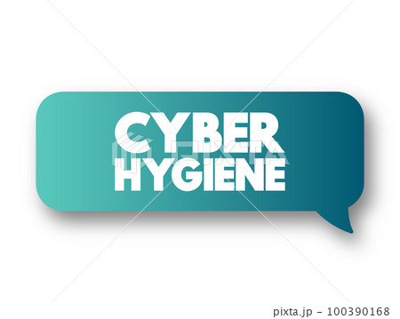 Cyber Hygiene - set of practices for ensuring the safe handling of critical data, text message bubble concept background 100390168