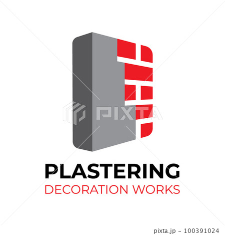 Vector set of plastering finishing company logos 100391024