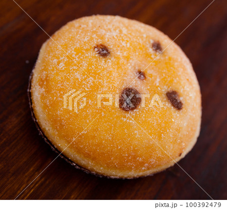 Berliner dessert, donut with sugar Berliner dessert, donut with sugar 100392479