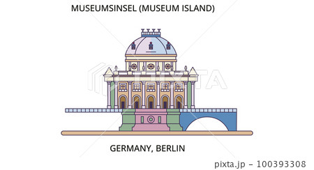 Germany, Berlin, Museum Island tourism landmarks, vector city travel illustration Germany, Berlin, Museum Island tourism landmarks, vector city travel illustration 100393308