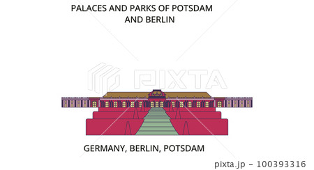 Germany, Potsdam City tourism landmarks, vector city travel illustration 100393316