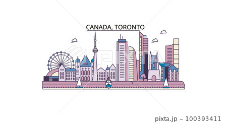 Canada, Toronto tourism landmarks, vector city travel illustration Canada, Toronto tourism landmarks, vector city travel illustration 100393411
