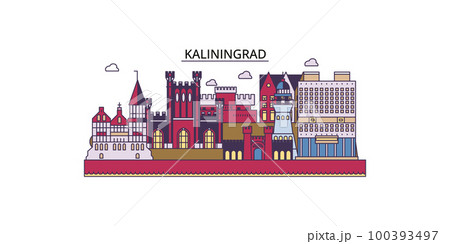 Russia, Kaliningrad tourism landmarks, vector city travel illustration Russia, Kaliningrad tourism landmarks, vector city travel illustration 100393497