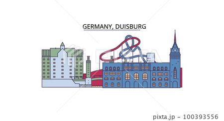 Germany, Duisburg tourism landmarks, vector city travel illustration Germany, Duisburg tourism landmarks, vector city travel illustration 100393556