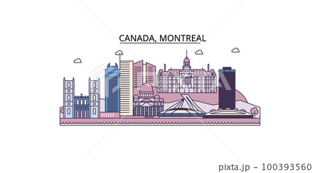 Canada, Montreal tourism landmarks, vector city travel illustration Canada, Montreal tourism landmarks, vector city travel illustration 100393560