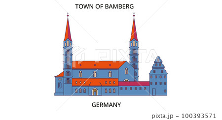 Germany, Bamberg tourism landmarks, vector city travel illustration 100393571