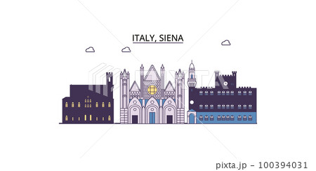 Italy, Siena tourism landmarks, vector city travel illustration 100394031