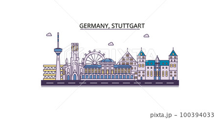 Germany, Stuttgart tourism landmarks, vector city travel illustration Germany, Stuttgart tourism landmarks, vector city travel illustration 100394033