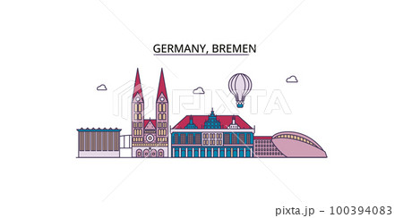 Germany, Bremen tourism landmarks, vector city travel illustration Germany, Bremen tourism landmarks, vector city travel illustration 100394083
