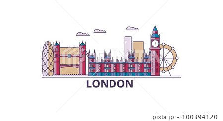 United Kingdom, London City tourism landmarks, vector city travel illustration United Kingdom, London City tourism landmarks, vector city travel illustration 100394120