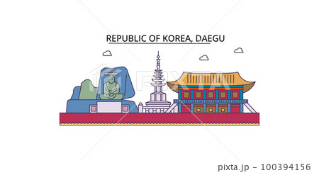 South Korea, Daegu tourism landmarks, vector city travel illustration South Korea, Daegu tourism landmarks, vector city travel illustration 100394156