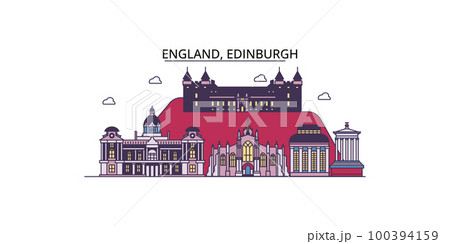 United Kingdom, Edinburgh tourism landmarks, vector city travel illustration United Kingdom, Edinburgh tourism landmarks, vector city travel illustration 100394159