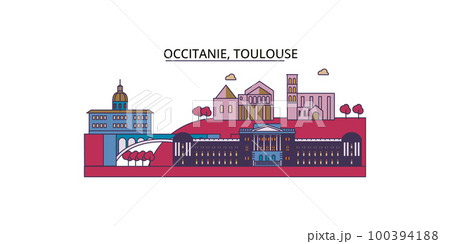 France, Toulouse tourism landmarks, vector city travel illustration 100394188
