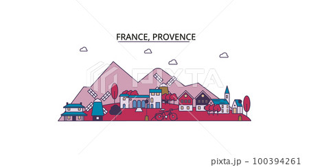 France, Provence tourism landmarks, vector city travel illustration 100394261
