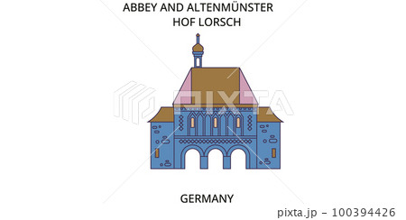 Germany, Lorsch tourism landmarks, vector city travel illustration Germany, Lorsch tourism landmarks, vector city travel illustration 100394426