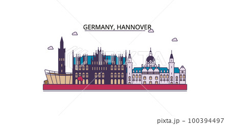 Germany, Hannover tourism landmarks, vector city travel illustration Germany, Hannover tourism landmarks, vector city travel illustration 100394497