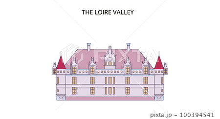 France, The Loire Valley Landmark tourism landmarks, vector city travel illustration France, The Loire Valley Landmark tourism landmarks, vector city travel illustration 100394541