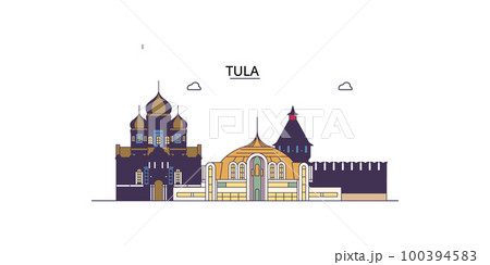 Russia, Tula tourism landmarks, vector city travel illustration Russia, Tula tourism landmarks, vector city travel illustration 100394583