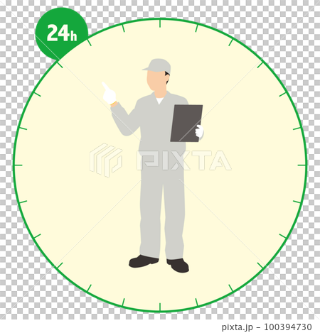 男性工場作業員の24時間 100394730