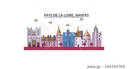 France, Nantes tourism landmarks, vector city travel illustration France, Nantes tourism landmarks, vector city travel illustration 100394769