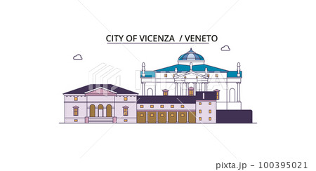 Italy, Vicenza tourism landmarks, vector city travel illustration Italy, Vicenza tourism landmarks, vector city travel illustration 100395021