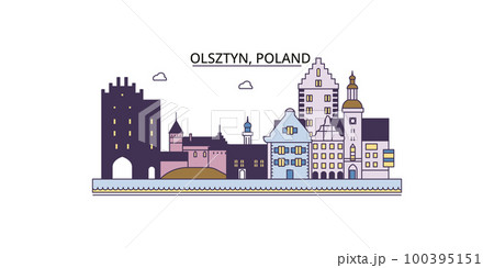 Poland, Olsztyn tourism landmarks, vector city travel illustration Poland, Olsztyn tourism landmarks, vector city travel illustration 100395151