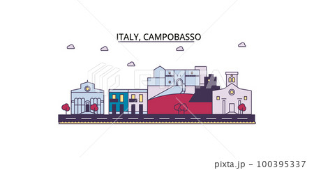 Italy, Campobasso tourism landmarks, vector city travel illustration Italy, Campobasso tourism landmarks, vector city travel illustration 100395337