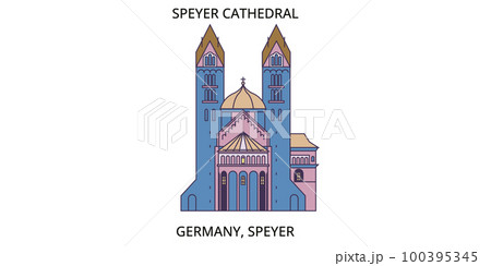 Germany, Speyer tourism landmarks, vector city travel illustration Germany, Speyer tourism landmarks, vector city travel illustration 100395345