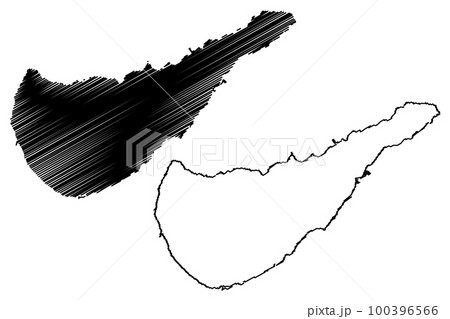 Okinoerabujima island (Japan, East Asia, Japanese archipelago, Amami Islands) map vector illustration, scribble sketch Okinoerabu or Yirabu map 100396566