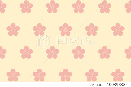 日本風イラスト背景☆梅の花模様☆ 日本風イラスト背景☆梅の花模様☆ 100398382