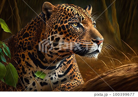 Leopard high quality closeup. Generative AI Leopard high quality closeup. Generative AI 100399677