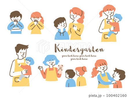 幼稚園で働く人たち_セット_色 100402160