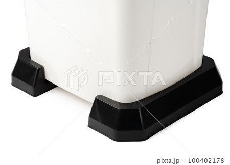 White plastic waste bin isolated on white 100402178