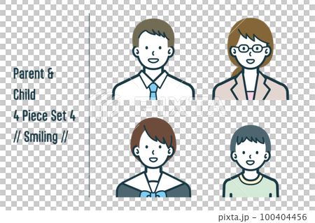 Smiling parent and child 4-piece set no.4 100404456