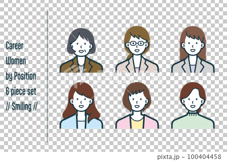 Career woman 6-piece set no.1 for each smiling job title 100404458