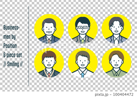 Businessman 6-piece set no.1 for each smiling job title 100404472